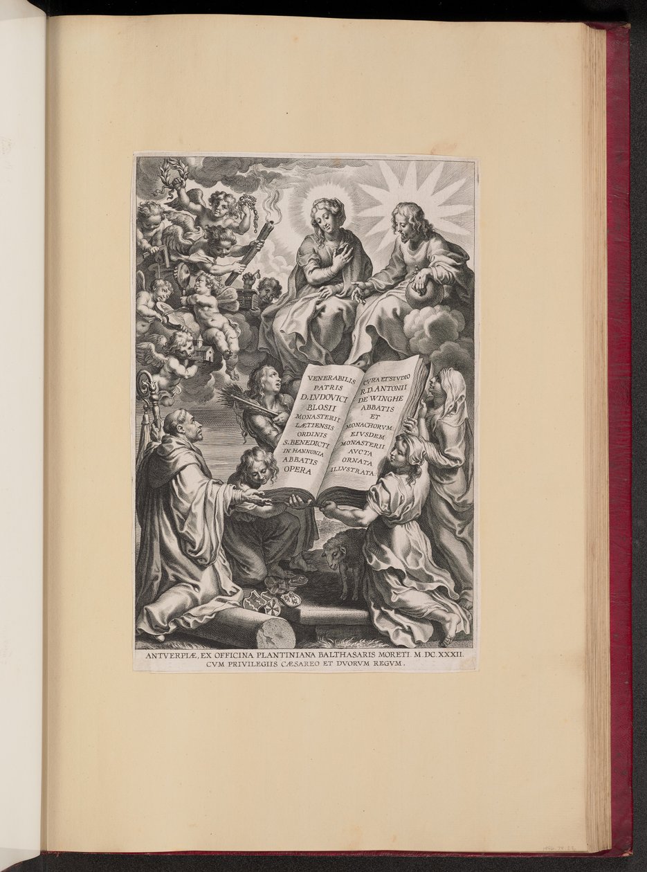 Página de título para Ludovicus Blosius, Opera de Cornelis Galle I after Sir Peter Paul Rubens