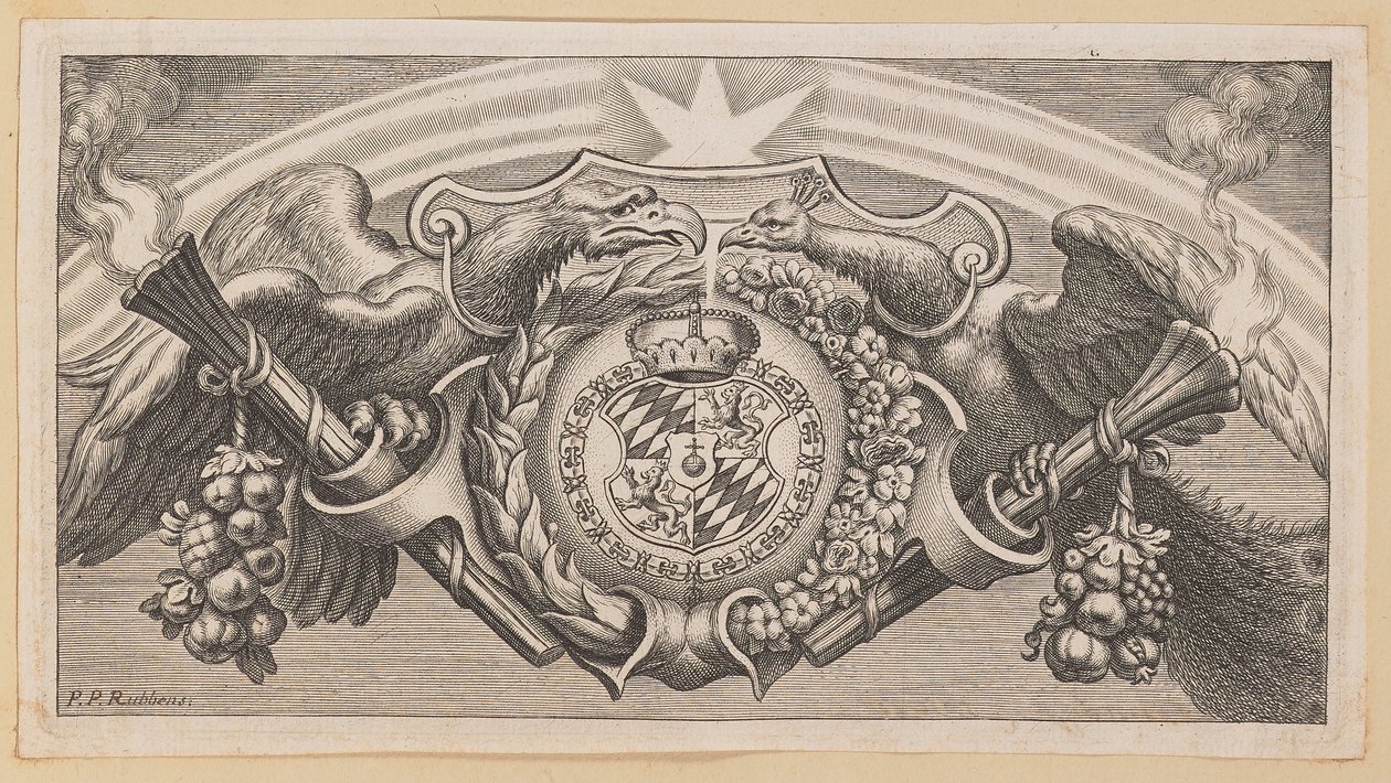 Viñeta para la portada de Balthasar Cordier, Catena Patrum Graecorum in Sanctum Ioannem de Cornelis Galle I after Sir Peter Paul Rubens