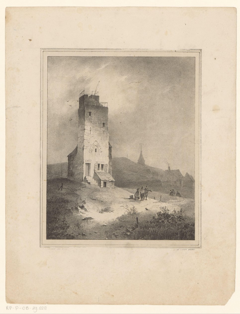 Torre en un paisaje de dunas de Cornelis Gerrit Verburgh