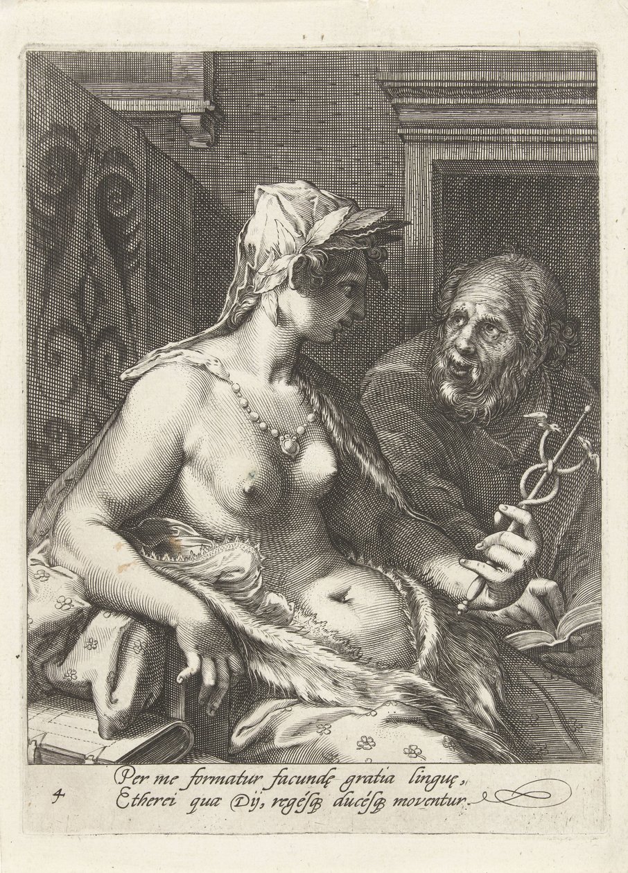 Retórica Las siete artes liberales (título de la serie) de Cornelis Jacobsz. Drebbel