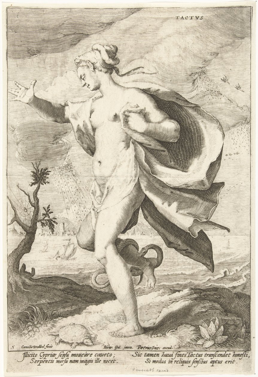 Tactvs (título en objeto) Cinco sentidos (título de la serie) de Cornelis Jacobsz. Drebbel