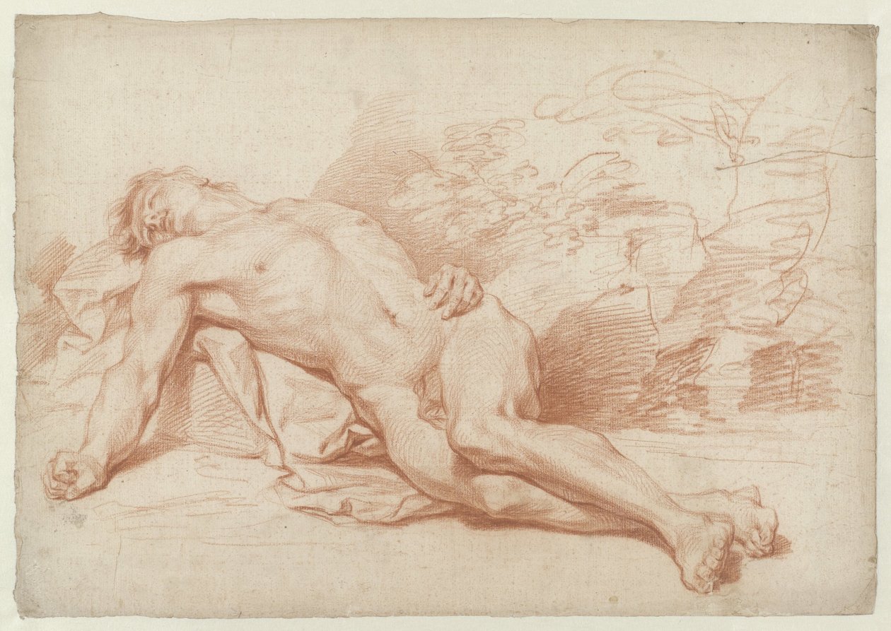 Desnudo masculino recostado de Cornelis Joseph d