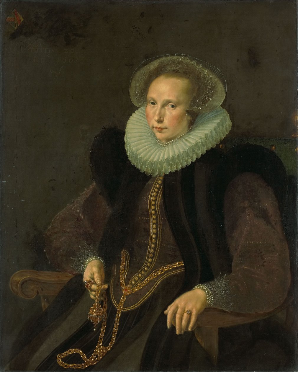 Neerlandés: Griete Jacobsdr van Rhijn (1585-1652). Esposa de Jacob Cornelisz Banjaert, llamado van Neck Retrato de Griete Jacobsdr van Rhijn (1585-1652). Esposa de Jacob Cornelisz Banjaert, llamado van Neck de Cornelis Ketel