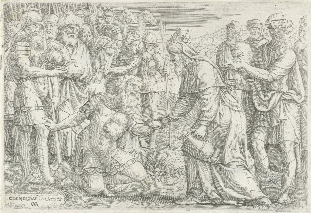 El encuentro de Abraham con Melquisedec de Cornelis Massijs