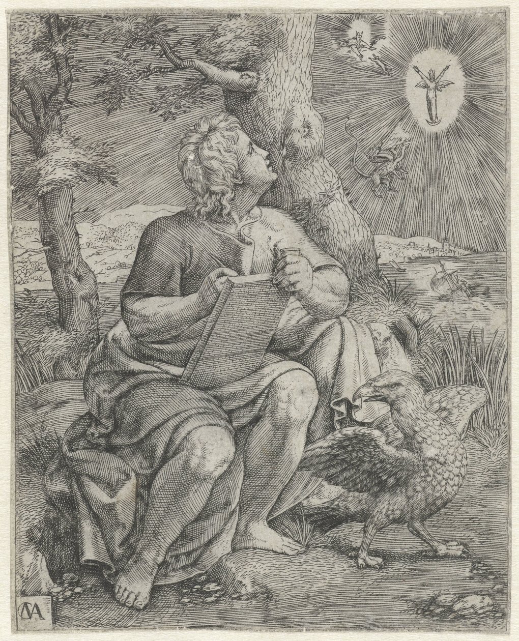 El evangelista Juan
Los cuatro evangelistas (título de la serie) de Cornelis Massijs