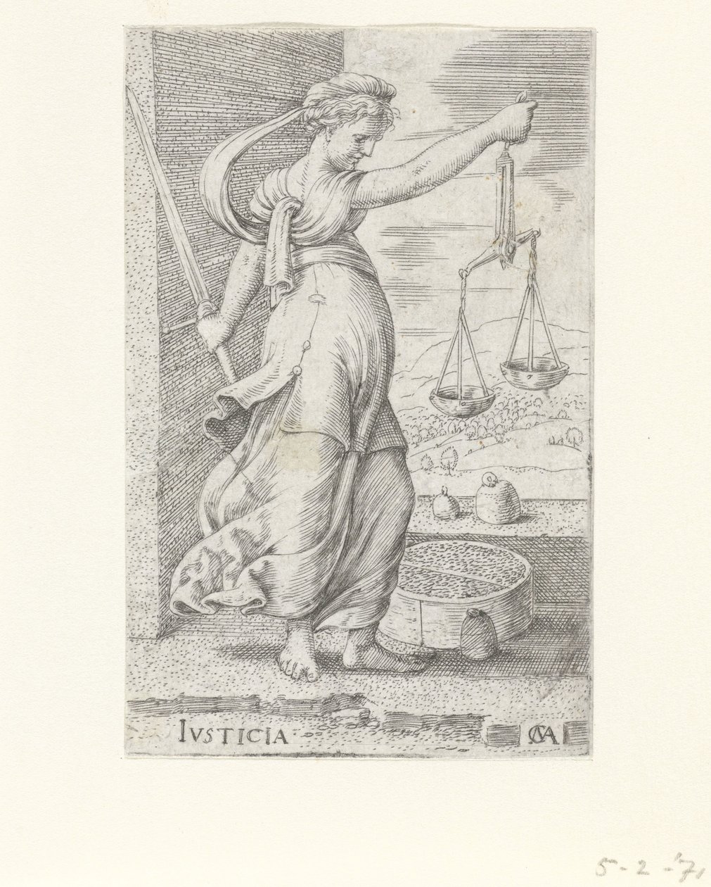 Justicia Justicia (título sobre objeto) Las virtudes (título de la serie) de Cornelis Massijs
