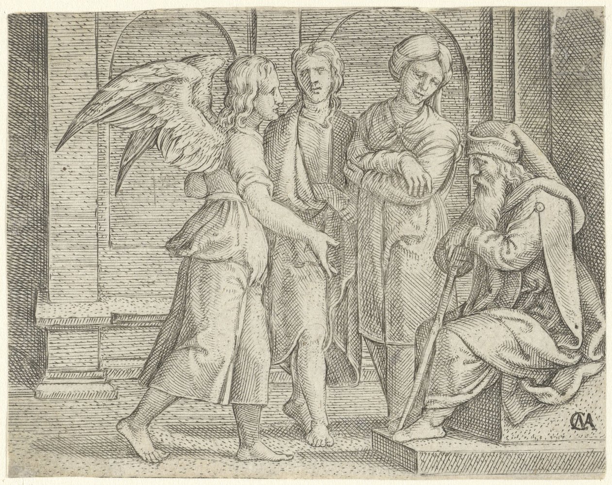 Tobías y el ángel en Tobías y Ana Historia de Tobías (título de la serie) de Cornelis Massijs