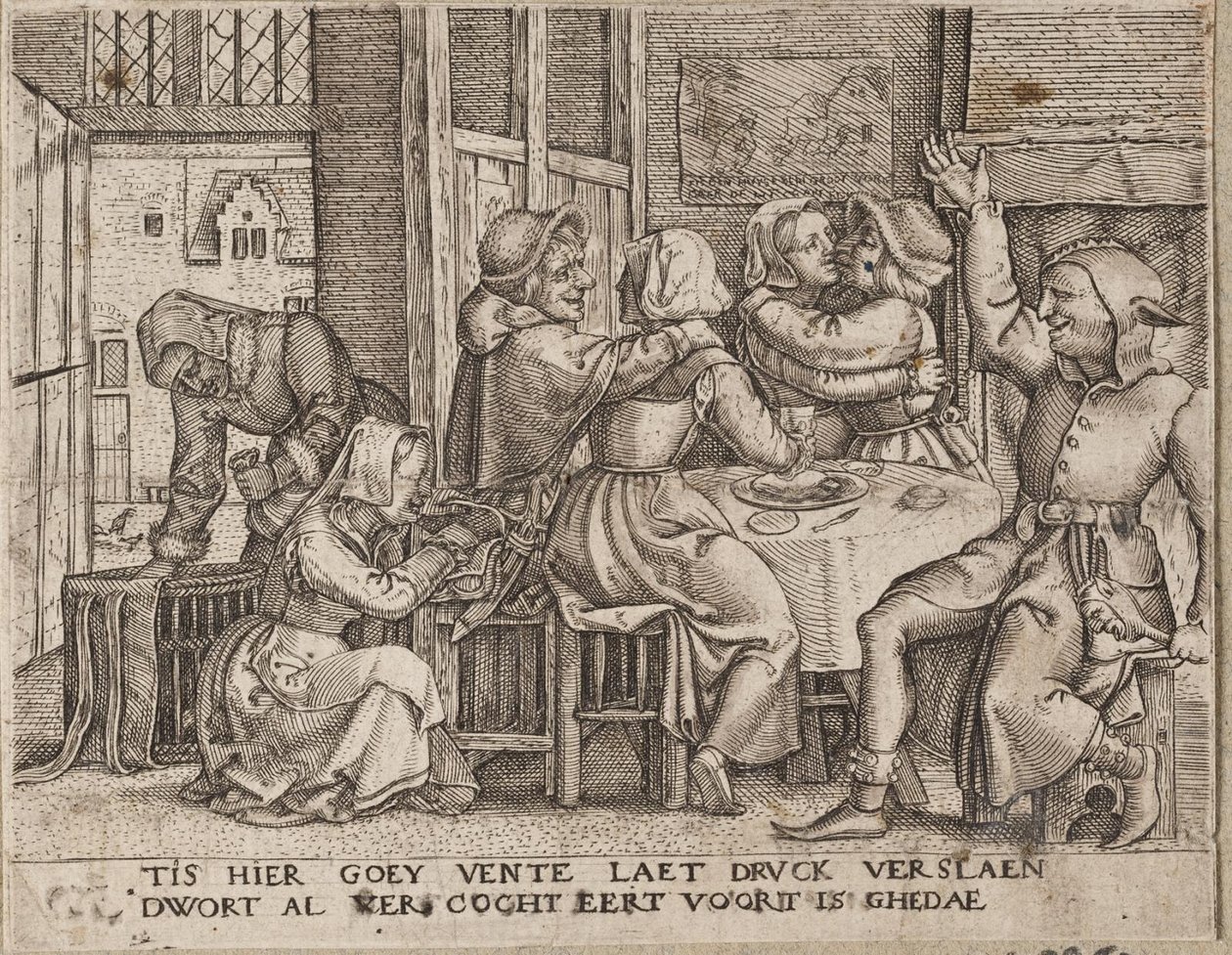 Dos parejas de amantes en una posada de Cornelis Massijs