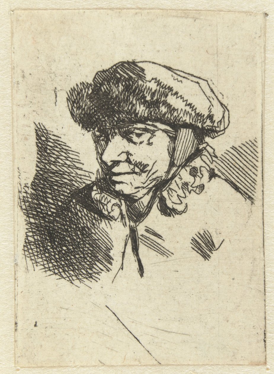 Anciana con sombrero de piel de Cornelis Pietersz. Bega
