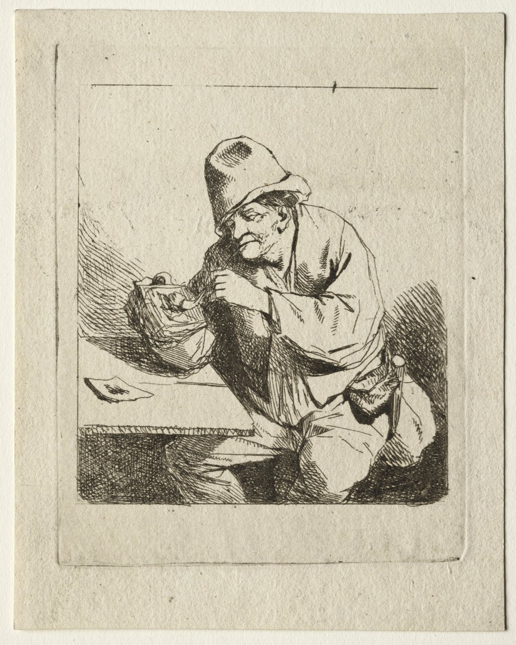 Campesino encendiendo su pipa, mediados de 1600 de Cornelis Pietersz Bega