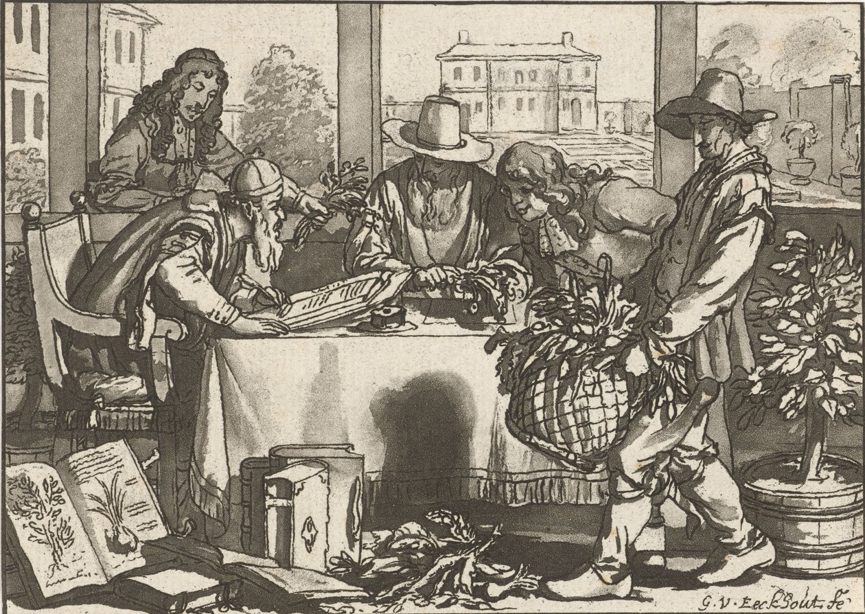 botánico de Cornelis Ploos van Amstel (signed by artist)
