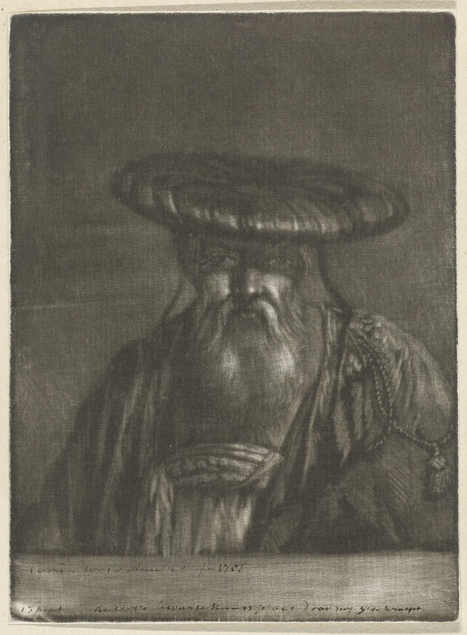 hombre oriental de Cornelis Ploos van Amstel (signed by artist)