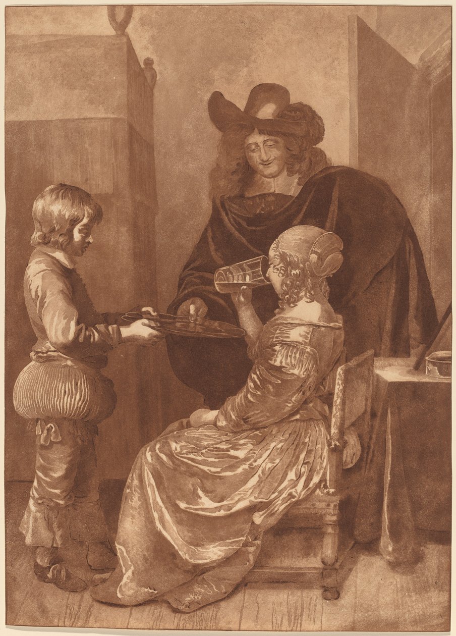 Caballero y dama con un paje de Cornelis Ploos van Amstel