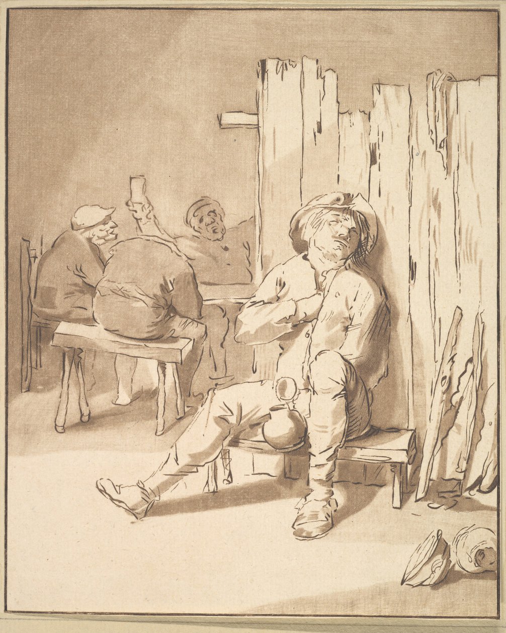 Granjero borracho en una posada, 1775 de Cornelis Ploos van Amstel