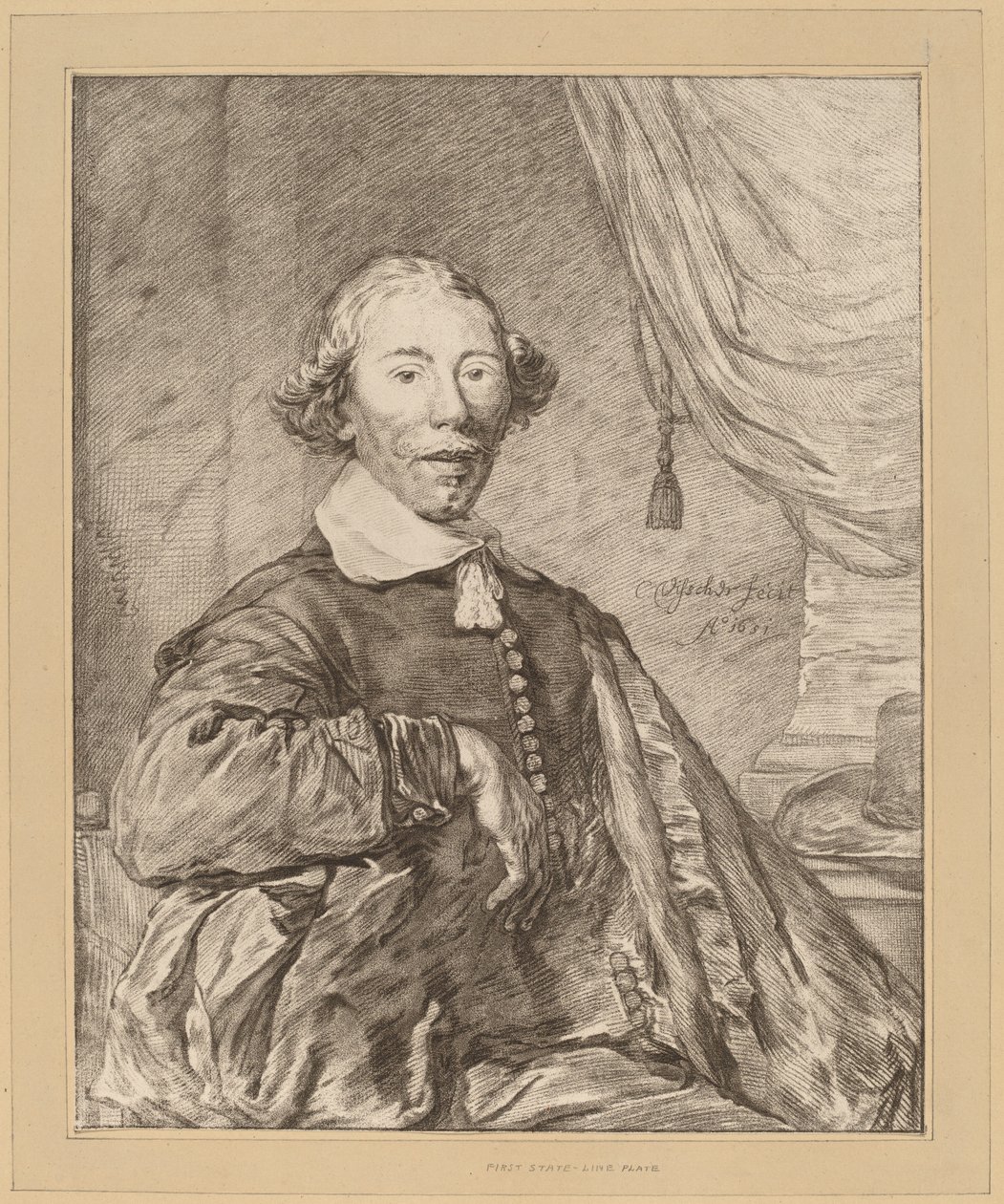 Retrato de un hombre sentado de Cornelis Ploos van Amstel