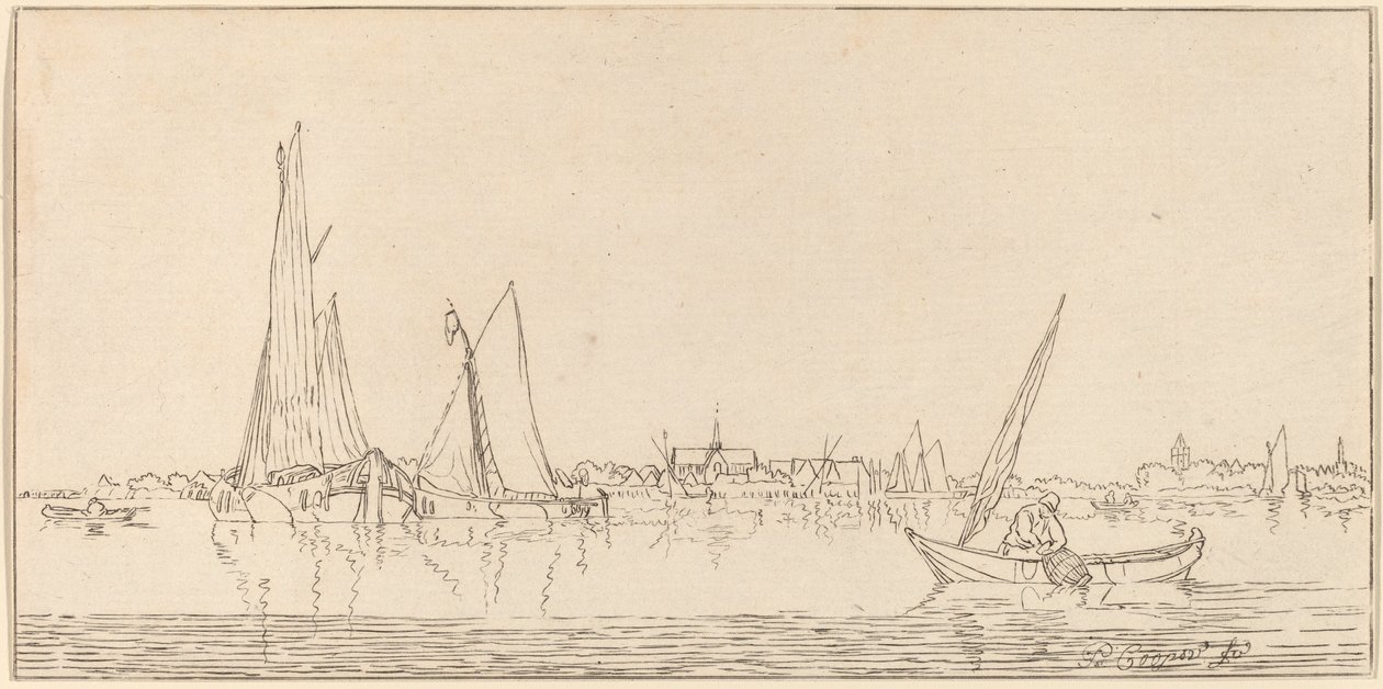 Río con ciudad de Cornelis Ploos van Amstel