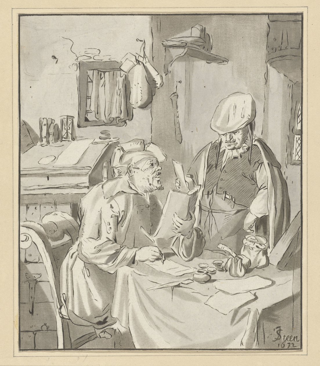 escritor de una carta Receptor de Cornelis Ploos van Amstel