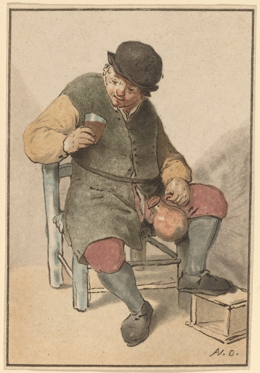 Campesino Sentado con Jarra, c. 1763 de Cornelis Ploos van Amstel