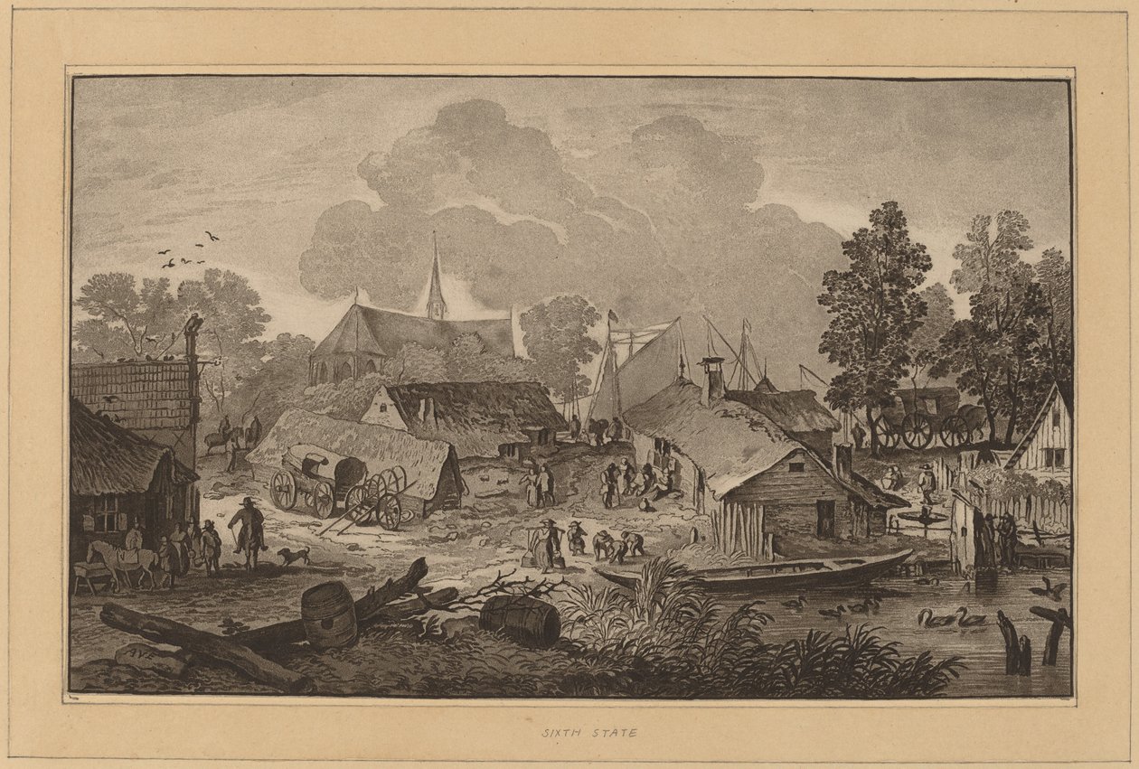 Pueblo con Estanque de Cornelis Ploos van Amstel