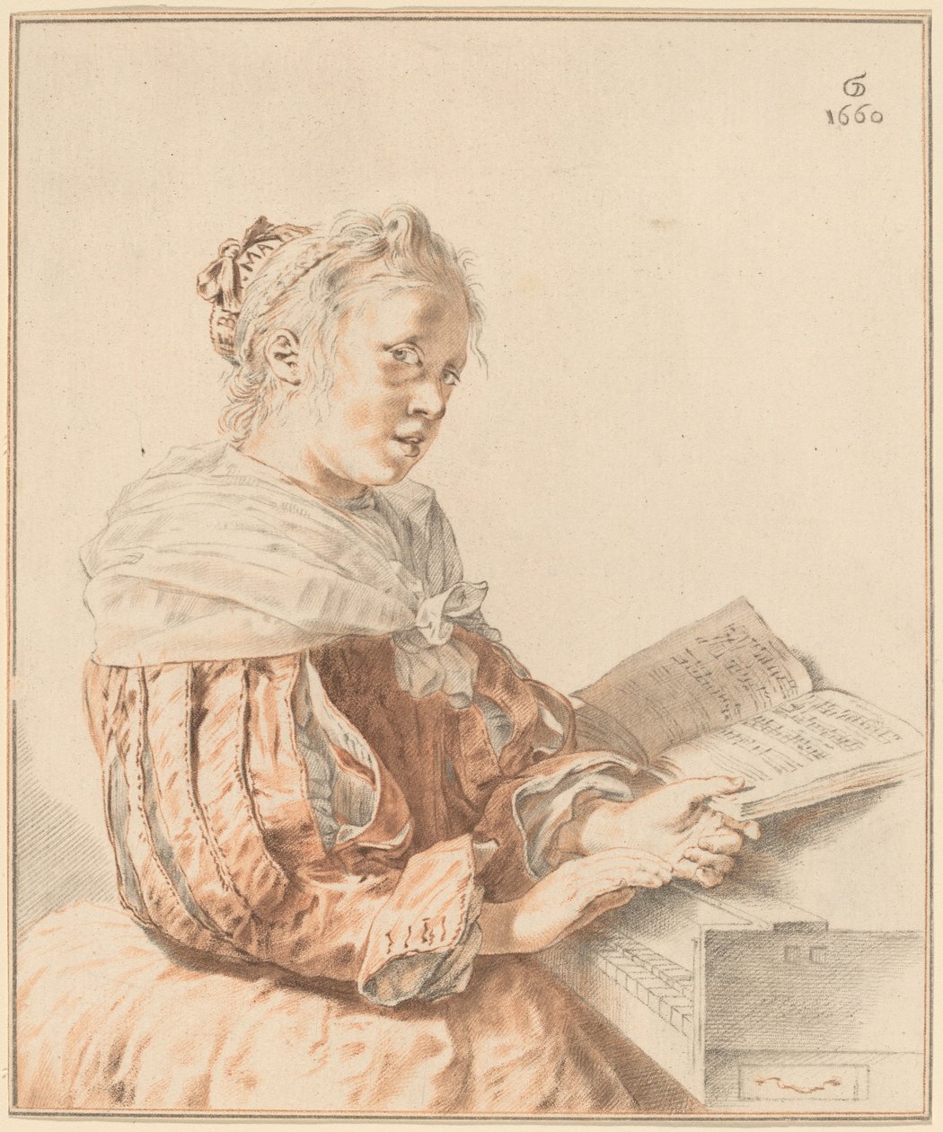Joven niña en el teclado de Cornelis Ploos van Amstel
