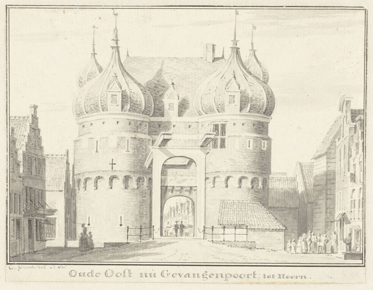 El viejo Oosterpoort o Gevangenpoort en Hoorn de Cornelis Pronk