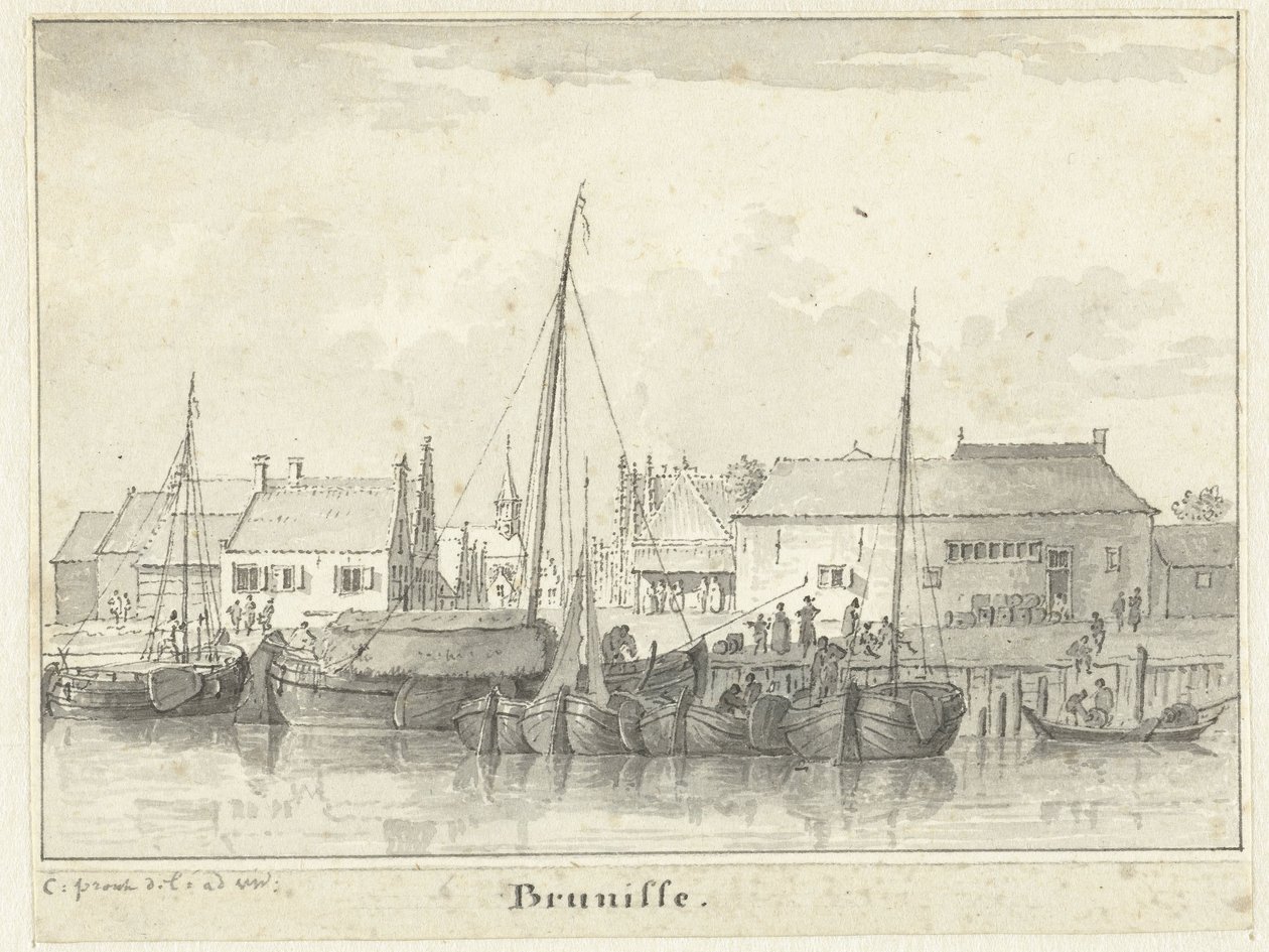 Vista del puerto de Bruinisse de Cornelis Pronk