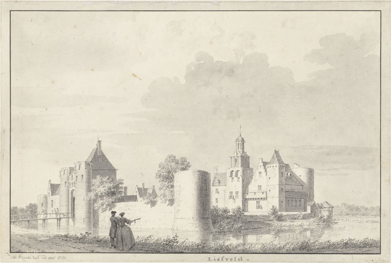 Castillo de Liesveld cerca de Groot-Ammers en Alblasserwaard de Cornelis Pronk