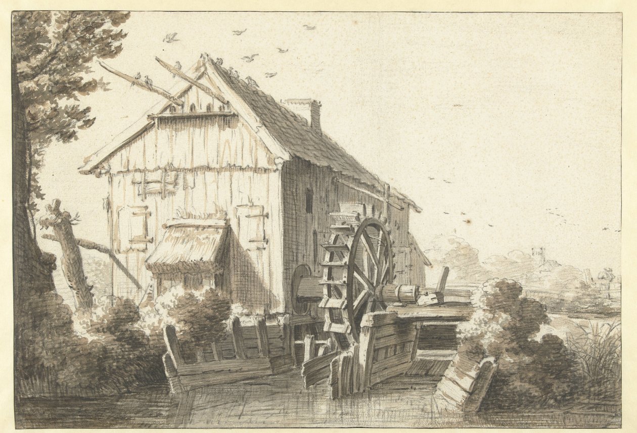Molino de agua de Cornelis Saftleven (attributed to)
