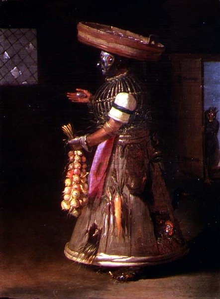 Figura antropomórfica de una mujer (una de un par) de Cornelis Saftleven