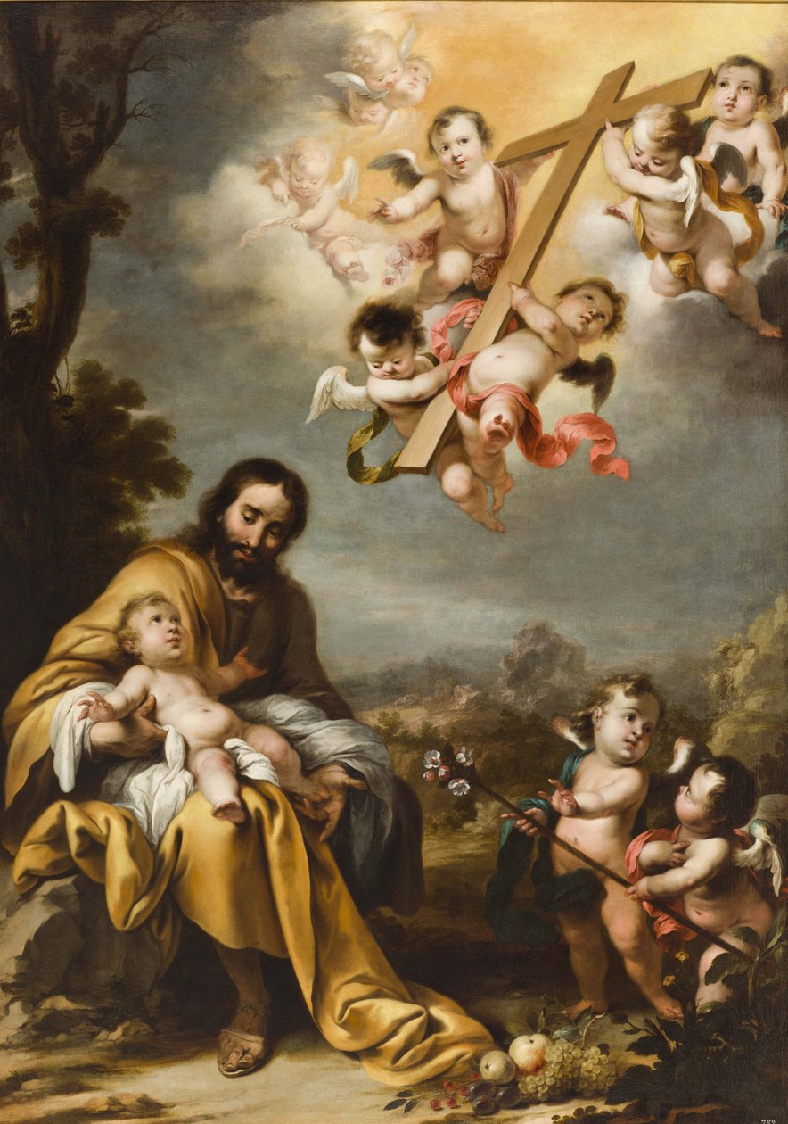 San José y el Niño Jesús ante la Santa Cruz, c.1670 de Cornelis Schut the Younger