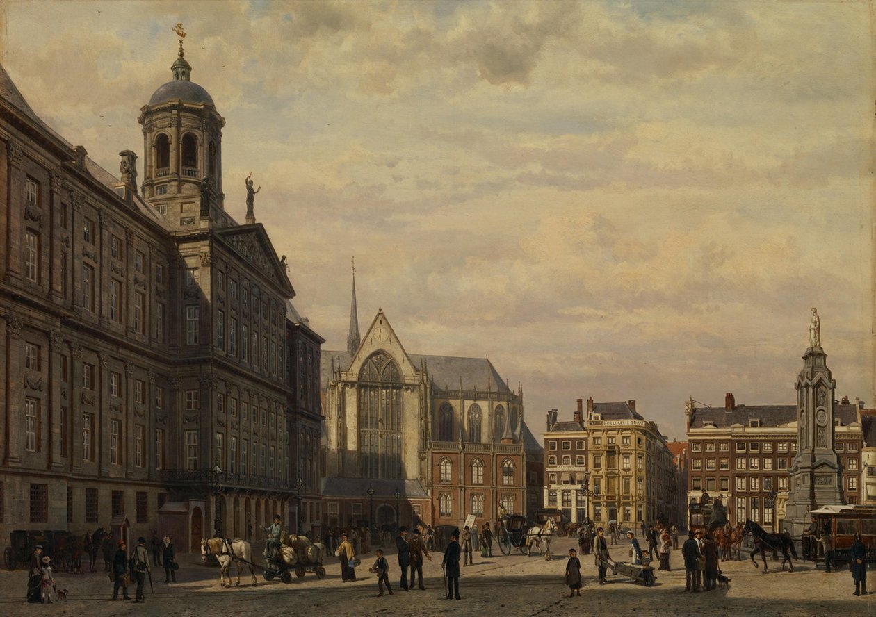 La plaza Dam en verano de Cornelis Springer