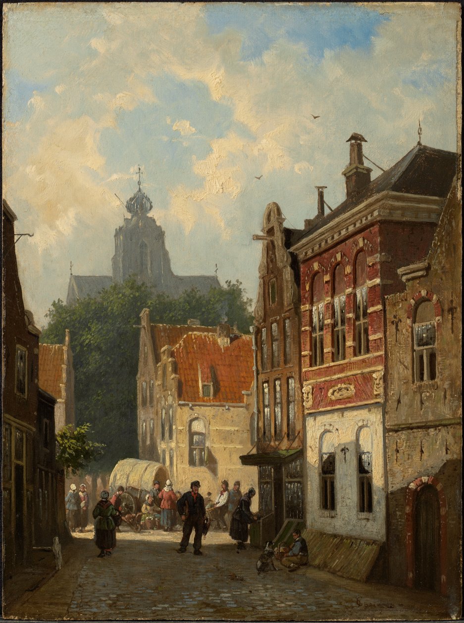 Escena callejera holandesa de Cornelis Springer