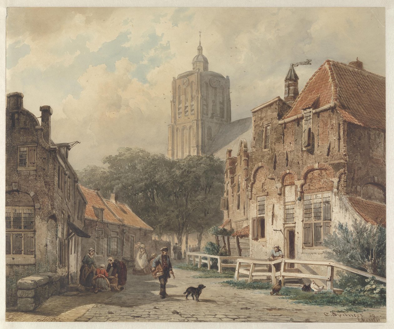 Una vista de la ciudad de Den Briel de Cornelis Springer