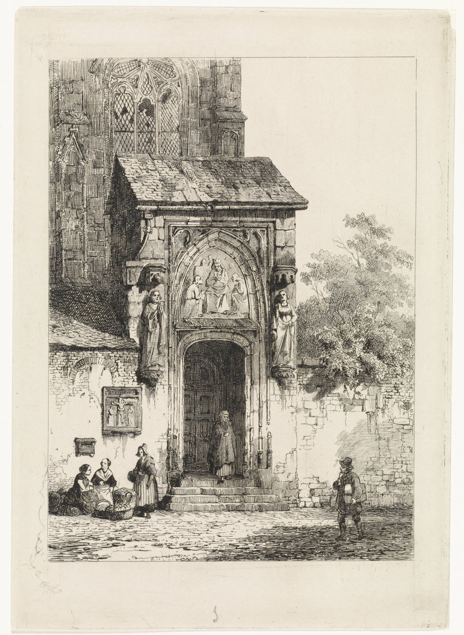Vista de un portal de iglesia de Cornelis Springer