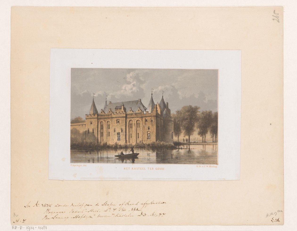 Castillo de Gouda El castillo de Goude (título sobre el objeto) de Cornelis Springer