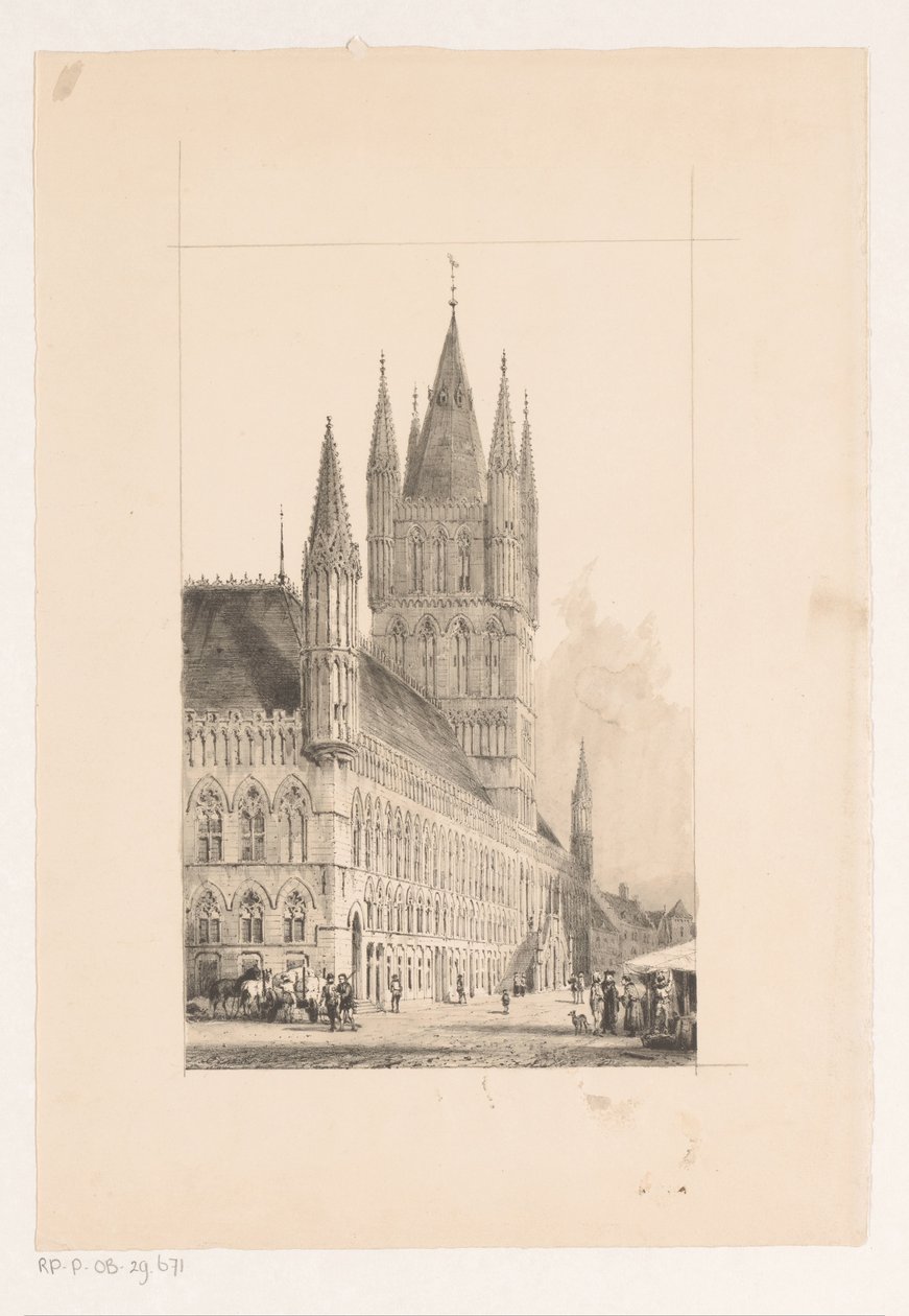 Lonja de los paños de Ypres Ayuntamiento del siglo XIII de Cornelis Springer
