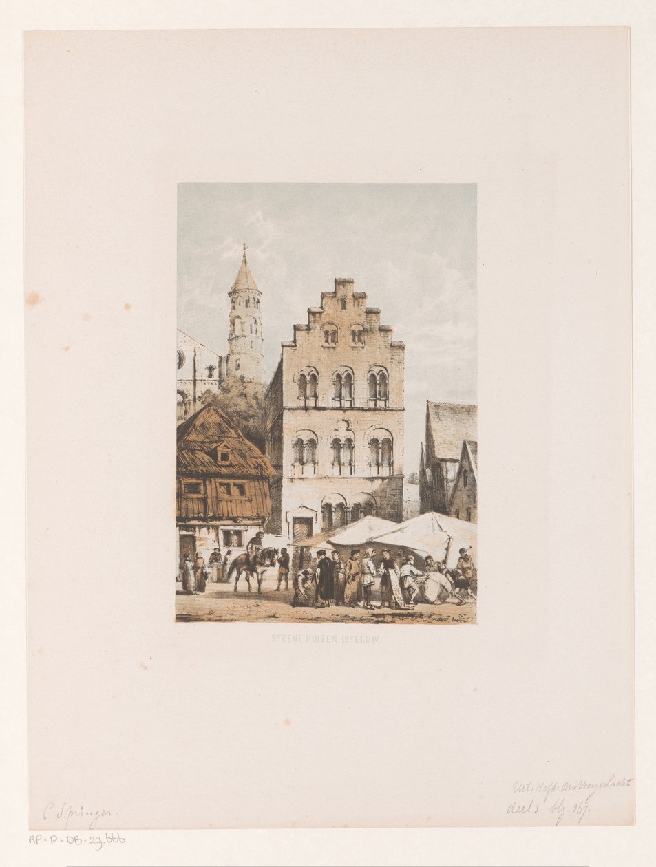 casas del siglo XII Casas Steene del siglo XII (título sobre el objeto) de Cornelis Springer