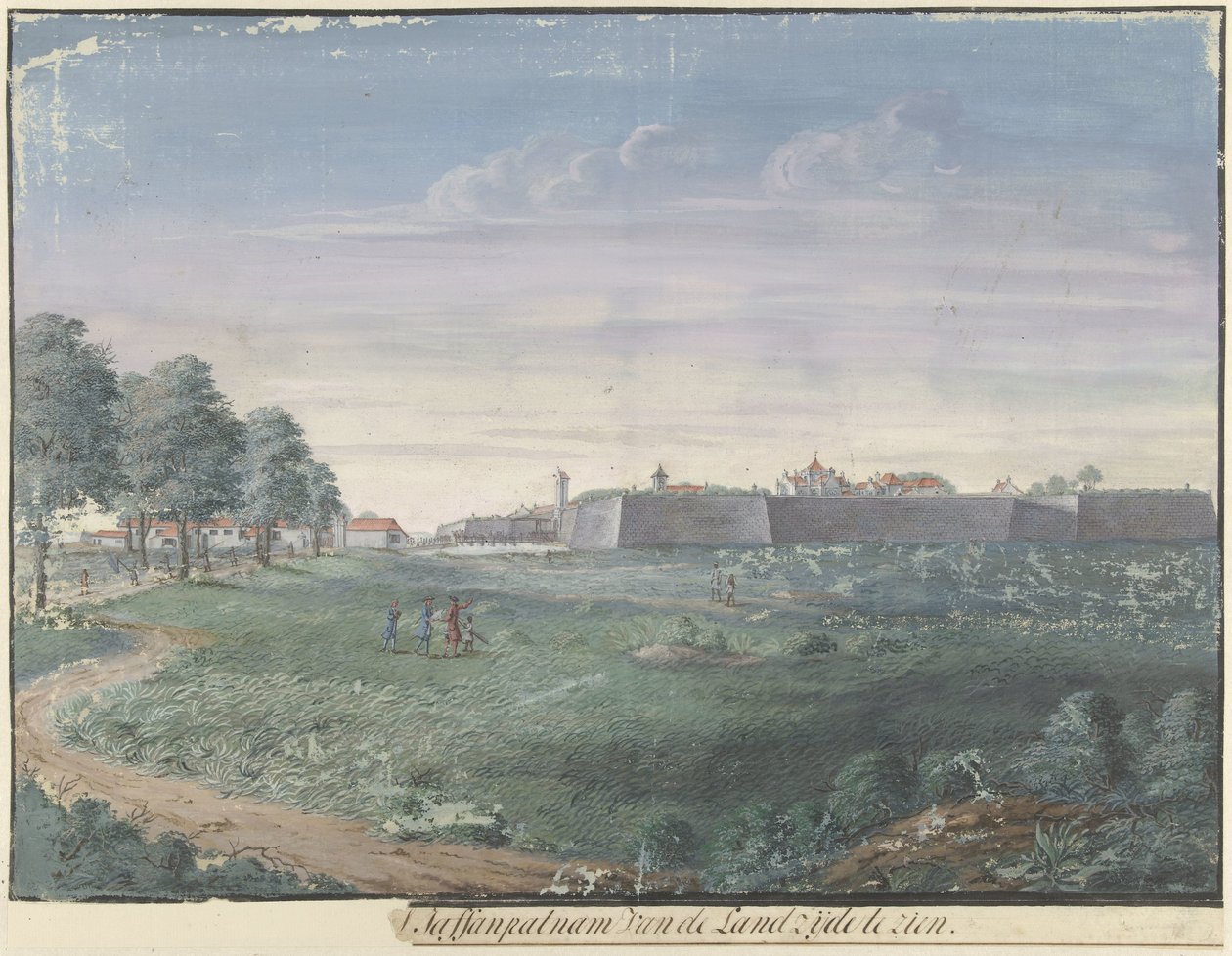 Fuerte de Jaffnapatnam en Ceilán [..]l Jaffanpatnam desde Landside para ser visto (título sobre el objeto) de Cornelis Steiger