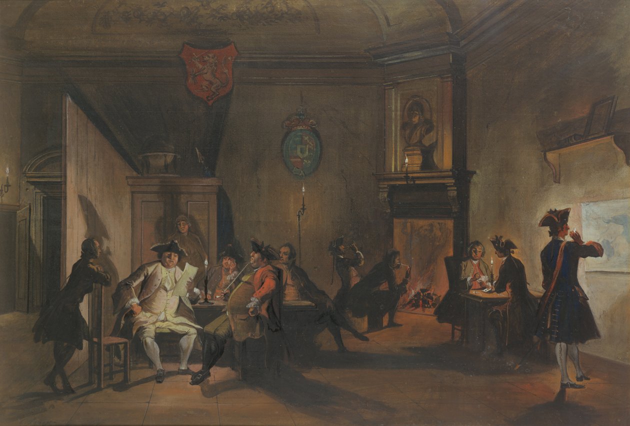 Interior con oficiales militares de Cornelis Troost