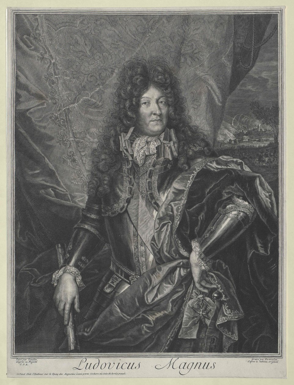 Rey Luis XIV de Francia (grabado) de Cornelis Vermeulen