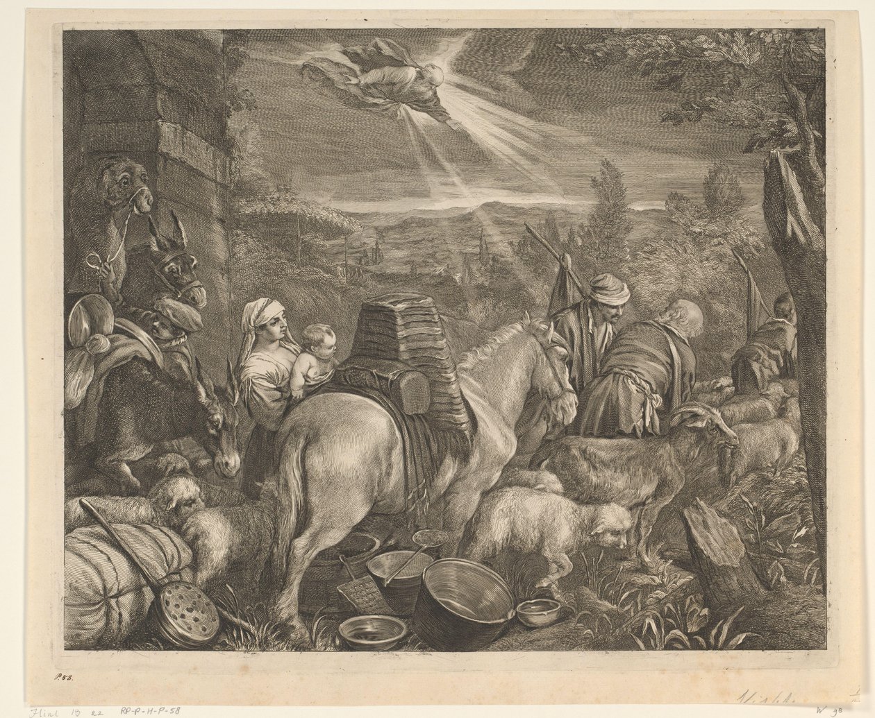 Abraham sale de Harán Quelaciones (título de la serie) de Cornelis Visscher (II)
