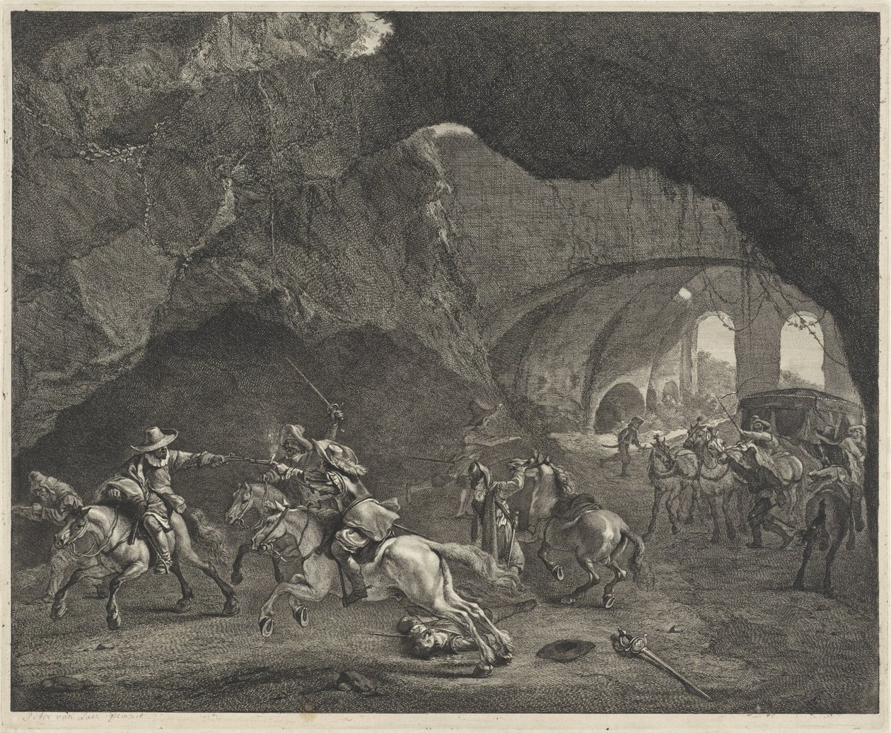Disparo durante un robo de Cornelis Visscher (II)