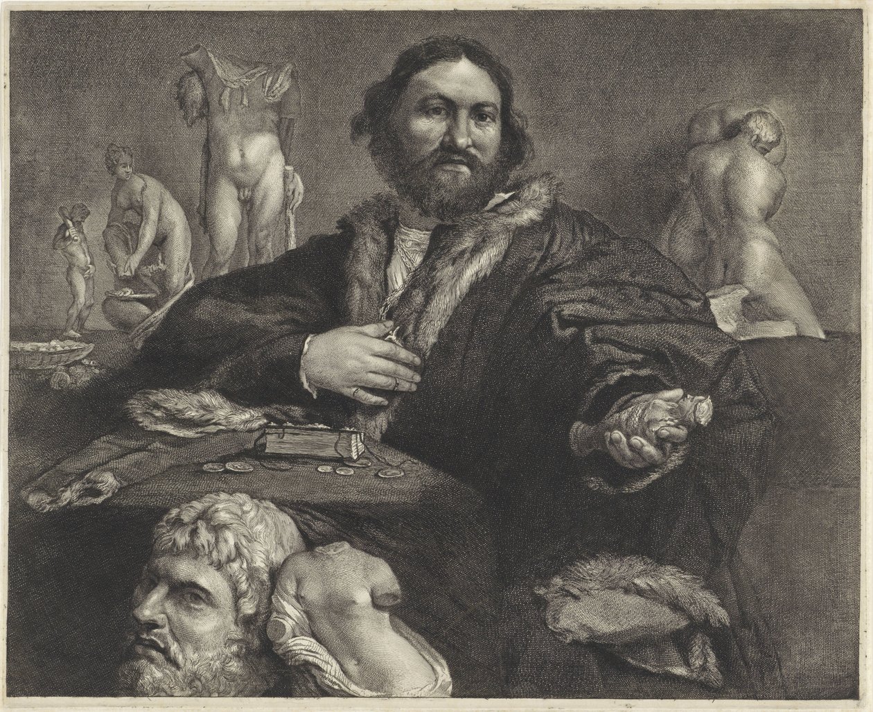 Retrato del coleccionista Andrea Odoni Portret de Andrea Odoni de Cornelis Visscher (II)