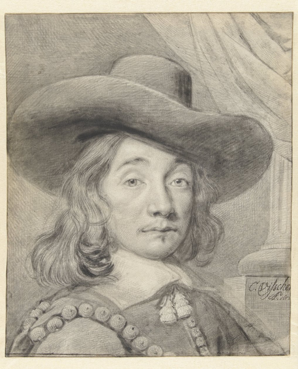 Autorretrato con sombrero de Cornelis Visscher (II)