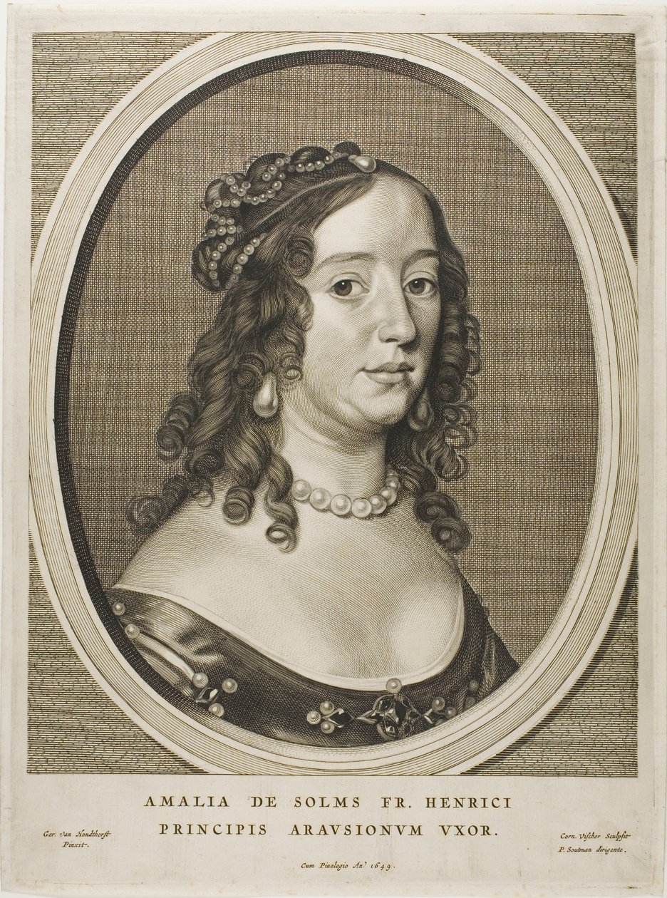 Amalia van Solms, esposa de Frederick Henry, de Nueve retratos de Cornelis Visscher