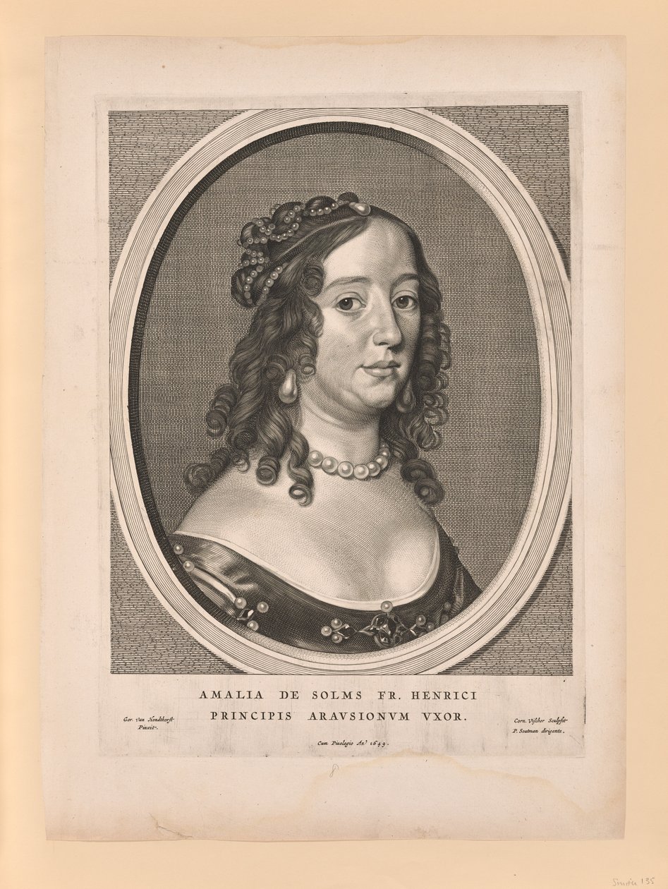 Amalia van Solms, esposa de Frederick Henry, de Nueve retratos de Cornelis Visscher