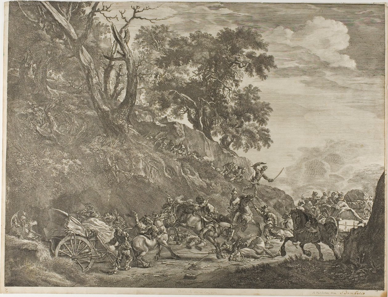 Ataque a un convoy de Cornelis Visscher
