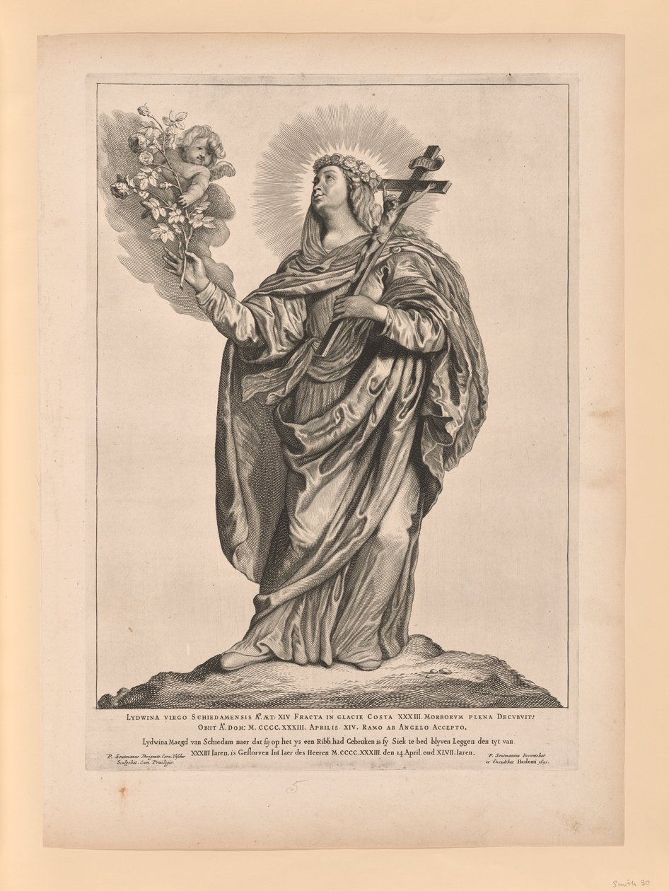 Santa Liduina, de Santos del Norte y del Sur de los Países Bajos de Cornelis Visscher