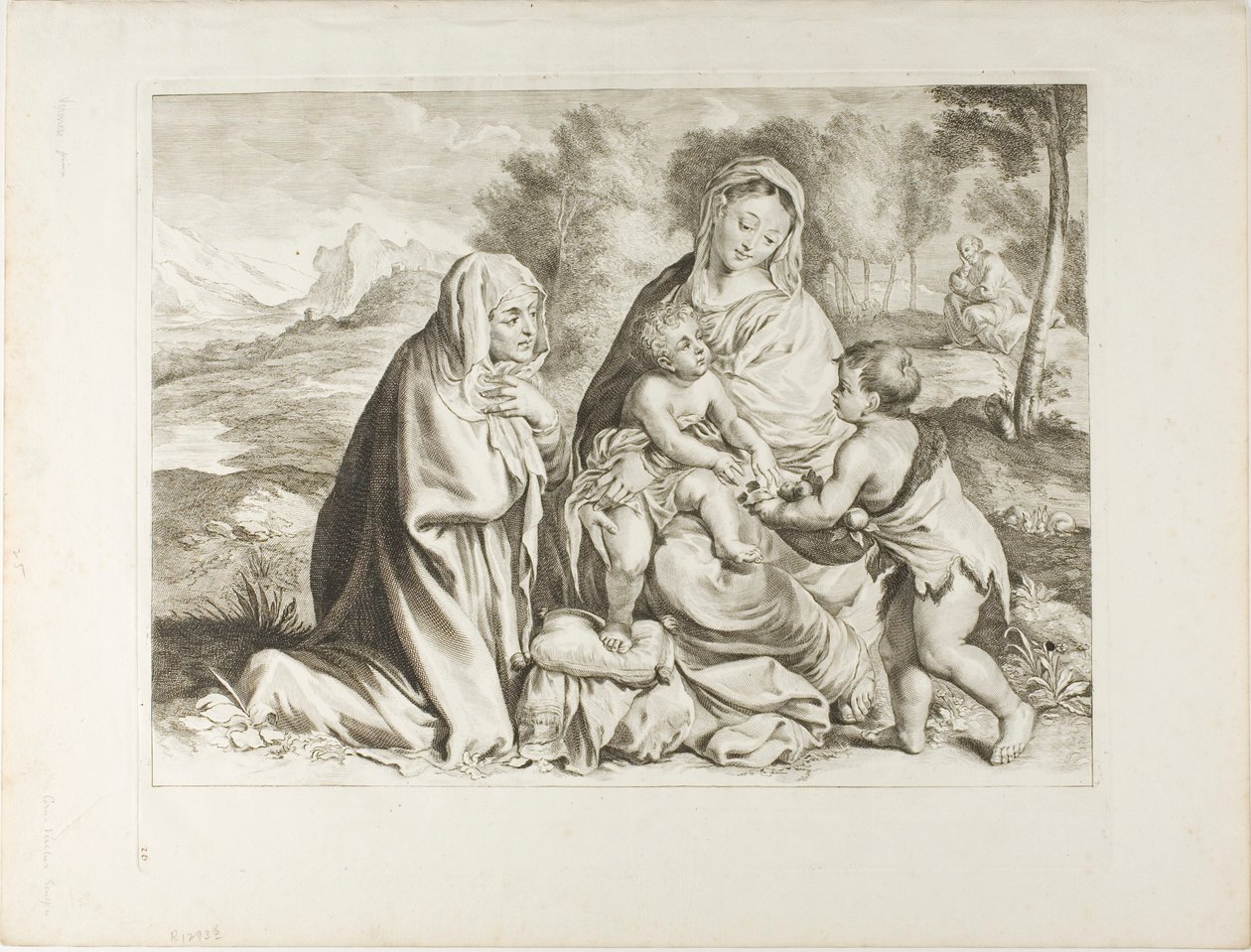 La Sagrada Familia con San Juan Bautista y Santa Isabel, del Gabinete Reynst de Cornelis Visscher