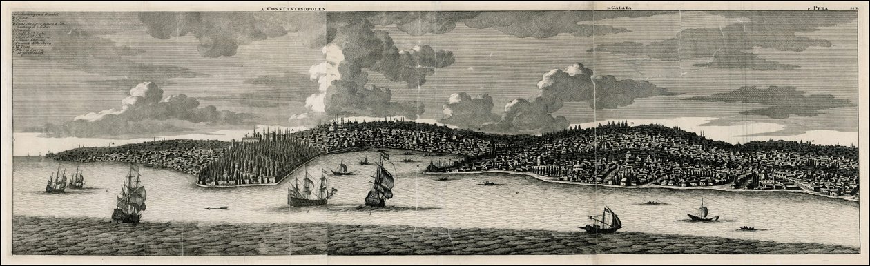 Vista de Constantinopla y Pera de 1698 por Cornelis De Bruyn de Cornelis de Bruijn